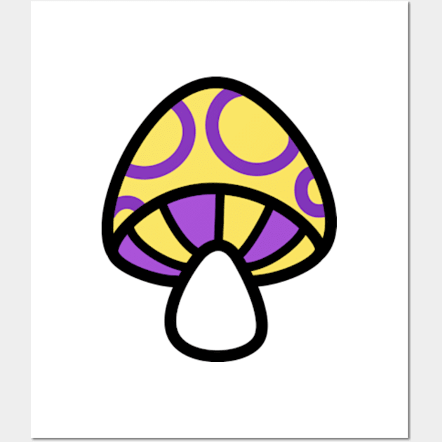 Intersex Mushroom Discrete Pride Flag Wall Art by JadedOddity